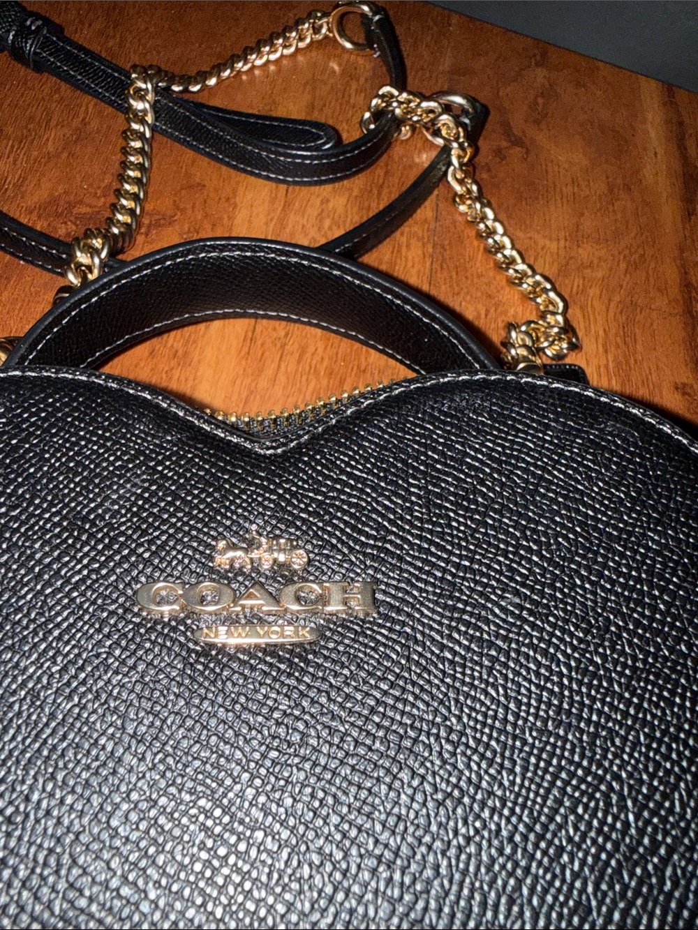 Coach Black Heart-Shaped Crossbody with Gold Hardware - Picture 2 of 7